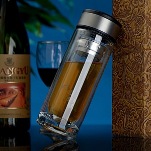 Best selling Product Office Mug Reusable Tea Cup Glass Water Bottle Double Wall Glass