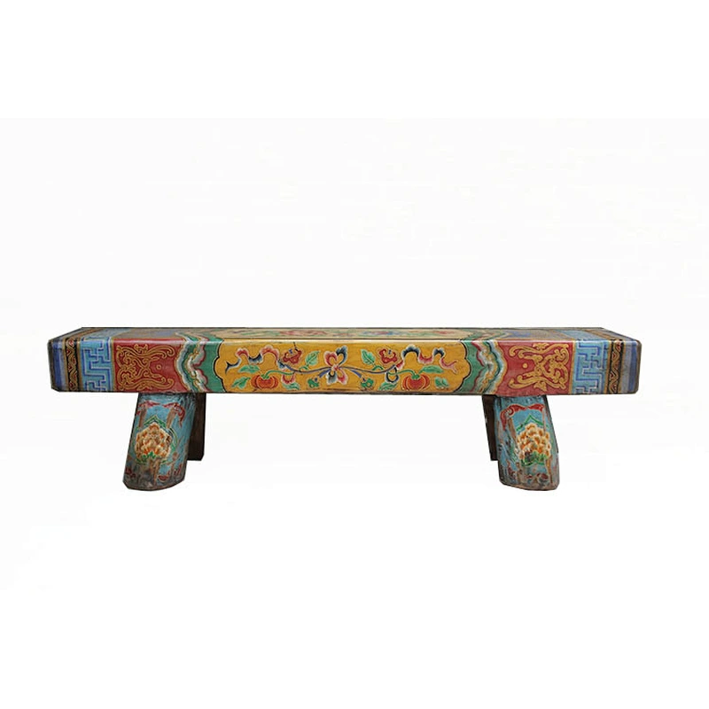 Chinese antique hand painted popular bench, Garden bench for sale