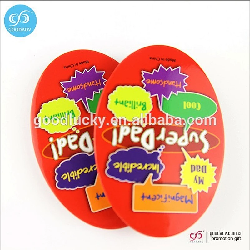 Multifunctional magnetic tin opener custom printed 58mm button bottle opener