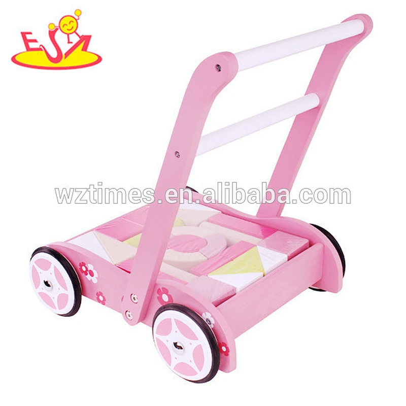 Wholesale high quality multi function baby wooden blocks walker used in toddlers playground W16E014