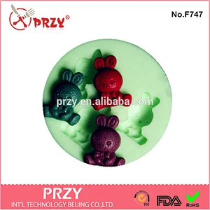 f747 przy fondant Little rabbit silicone cake mold