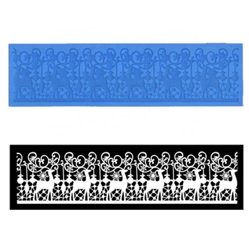 Flower  Fondant cake lace mat silica gel baking cake lace Sika deer decoration molds silicone