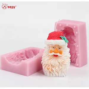 Promotion silicone soap Christmas 3D Mold DIY Handmade Santa Candles silicone molds
