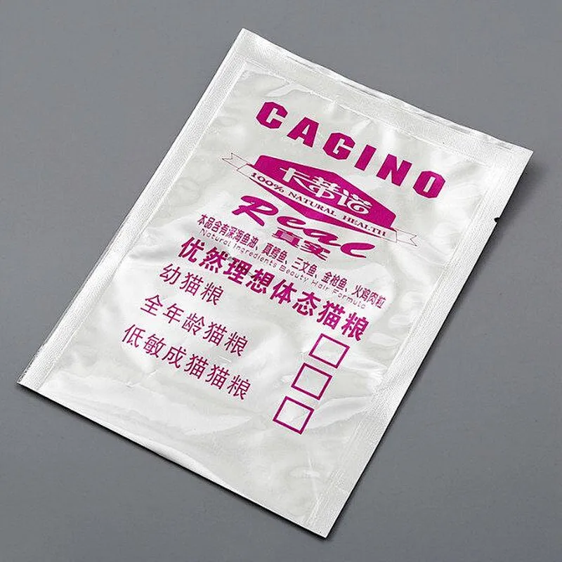 Accept customized pink exquisite PE cat food bagl packaging