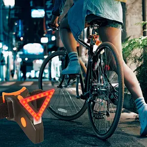 Seatpost Bicycle Light Triangle Warning  Light USB Rechargeable 2018