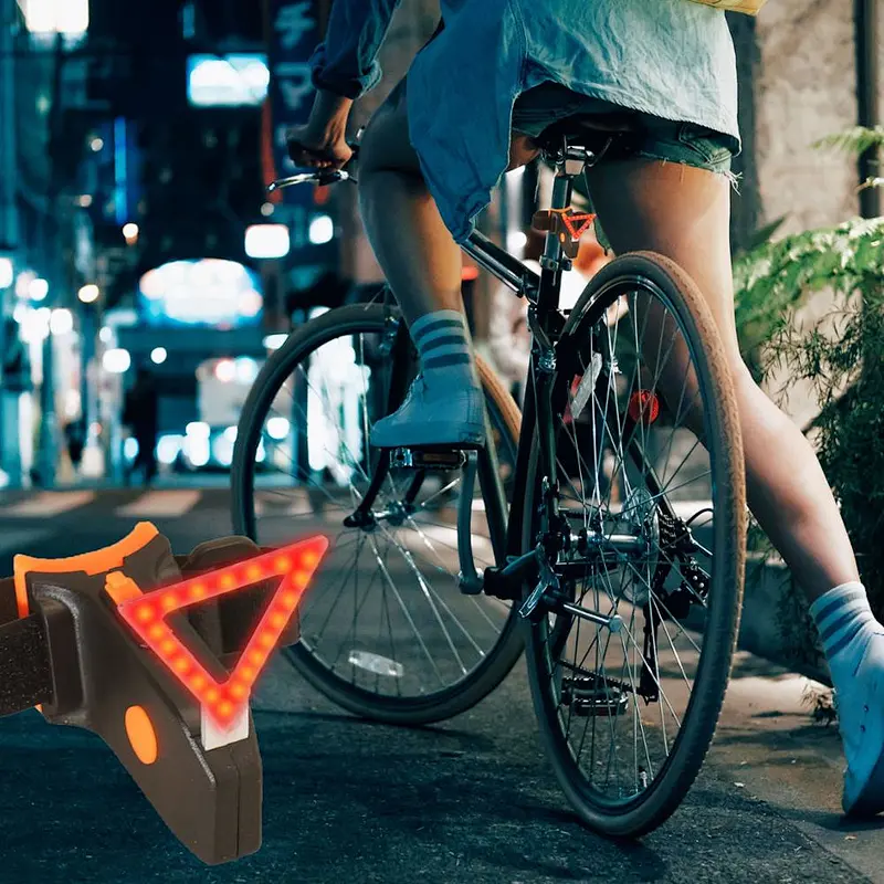 Seatpost Bicycle Light Triangle Warning  Light USB Rechargeable 2018