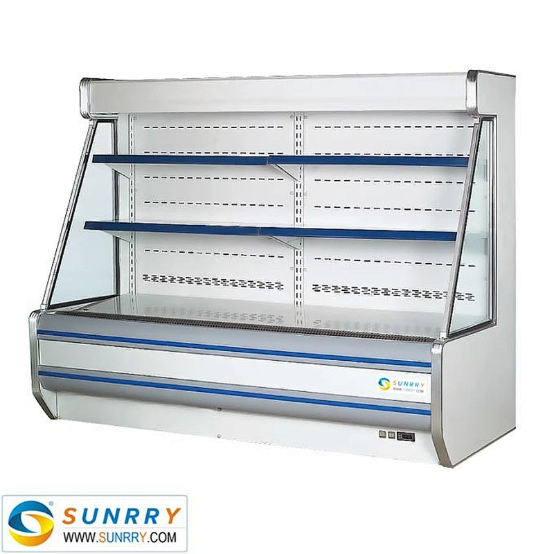 Supermarket fruit and fish showcase display cooler