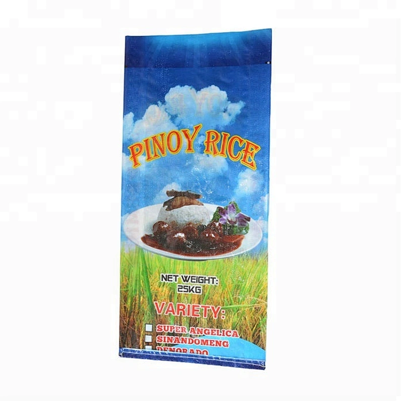 Design printing pp woven rice bag plastic packaging sack with gusset
