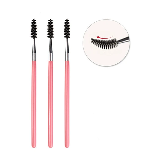 Wholesale cosmetic tools private label makeup brush wood eyelash extension brush