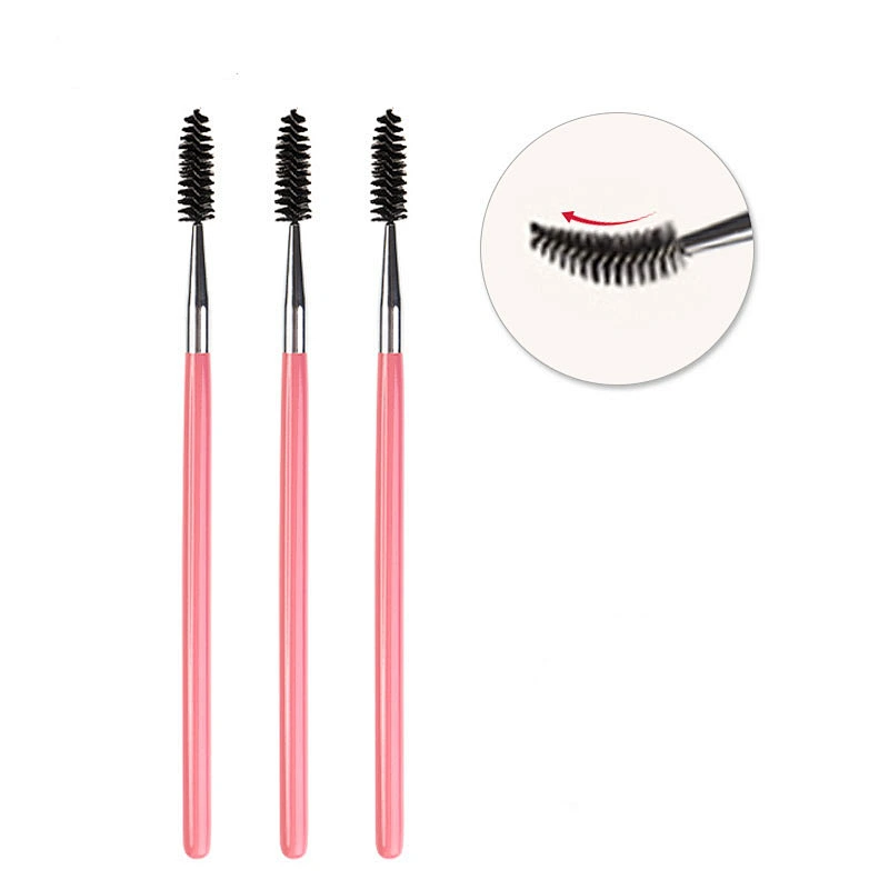 Wholesale cosmetic tools private label makeup brush wood eyelash extension brush