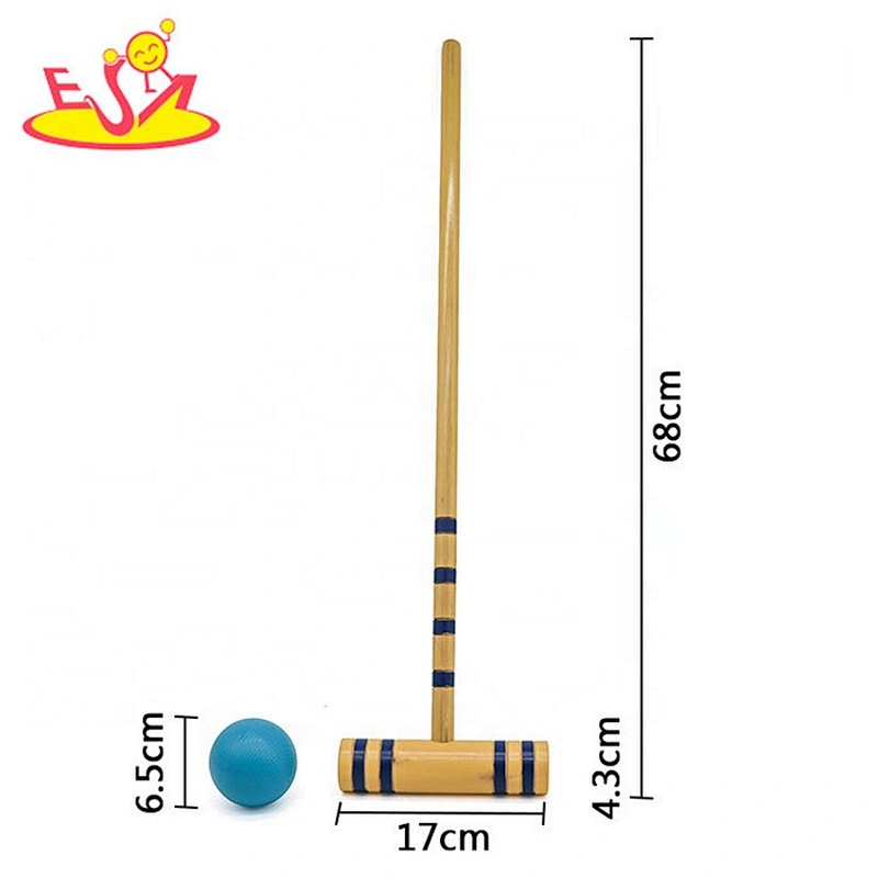 Premium garden 6 playe wooden kids croquet set for outdoor W01D018