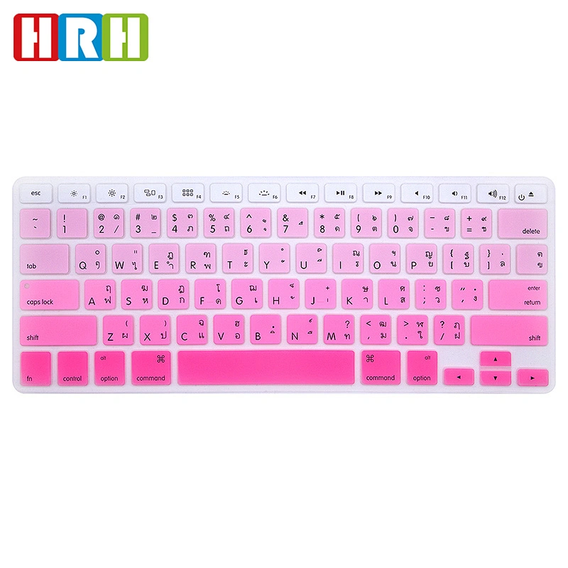 custom rainbow silicone keyboard cover Keyboard Protector for macbook thai keyboard Pro Retina Display 13