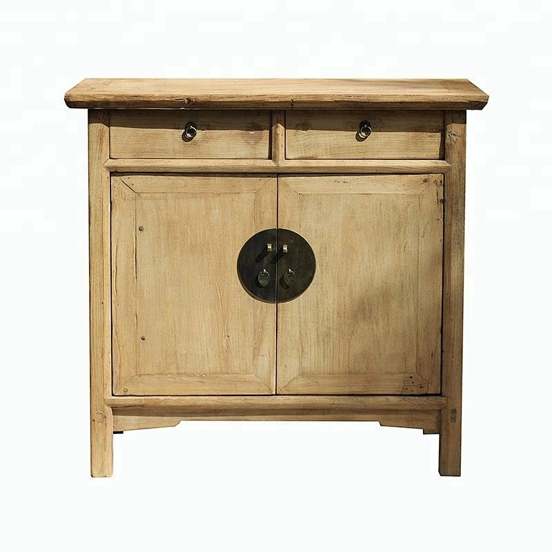 chinese antique reproduction oriental natural wood living room buffet furniture