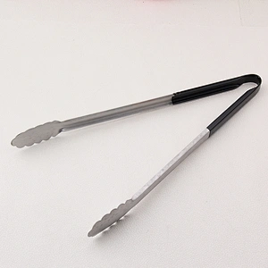 Manual Stainless Steel Kitchen Nylon Food Tong