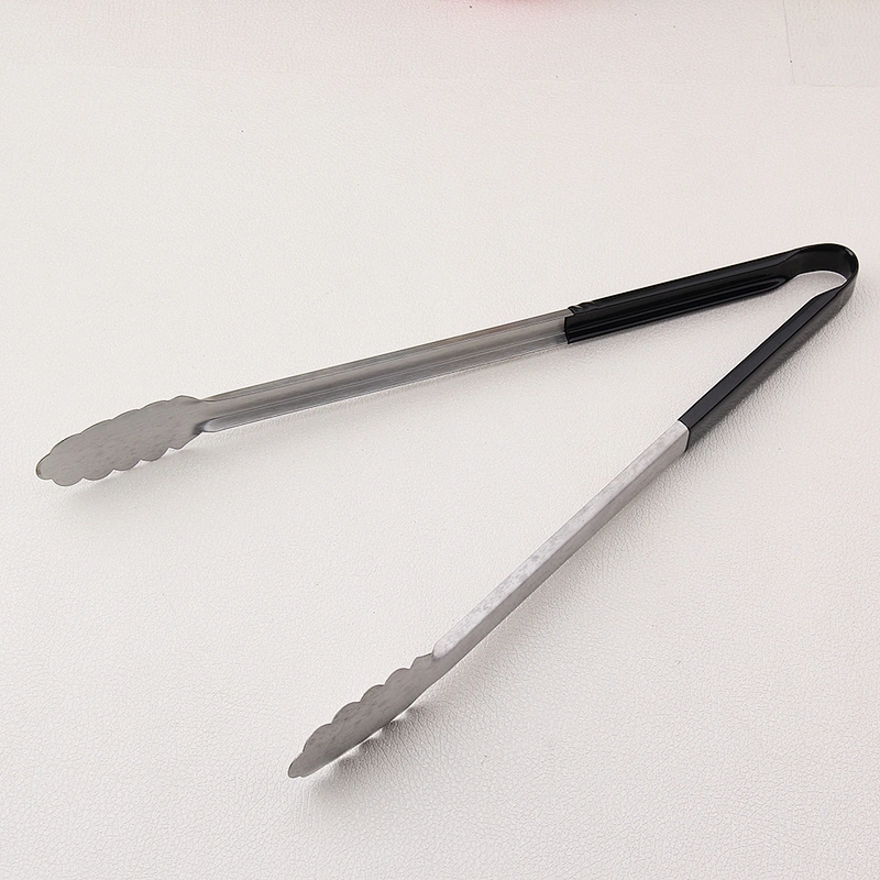 Manual Stainless Steel Kitchen Nylon Food Tong