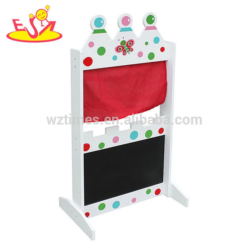 wholesale kids wooden puppet theater for sale funny toy children wooden puppet theater for sale W10D145