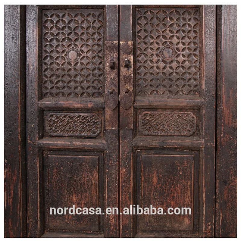 Chinese Antique style sideboard cabinet distressed finish solid recycle wood furniture