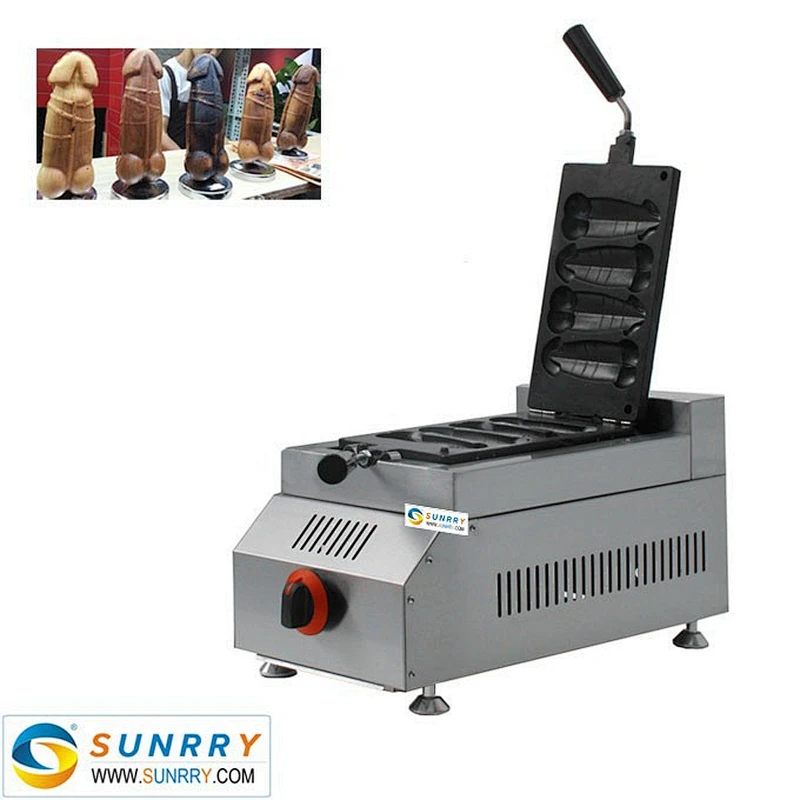 Commercial gas 4 pcs penis shape waffle house machine used gas