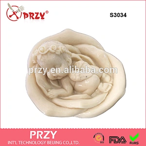 S3034 PRZY angel baby shape 4 silicone soap molds