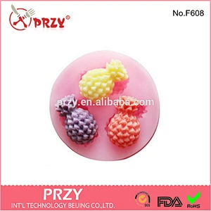 Supply Model F608 pinapple shape handmade Fondant Silicone Molds
