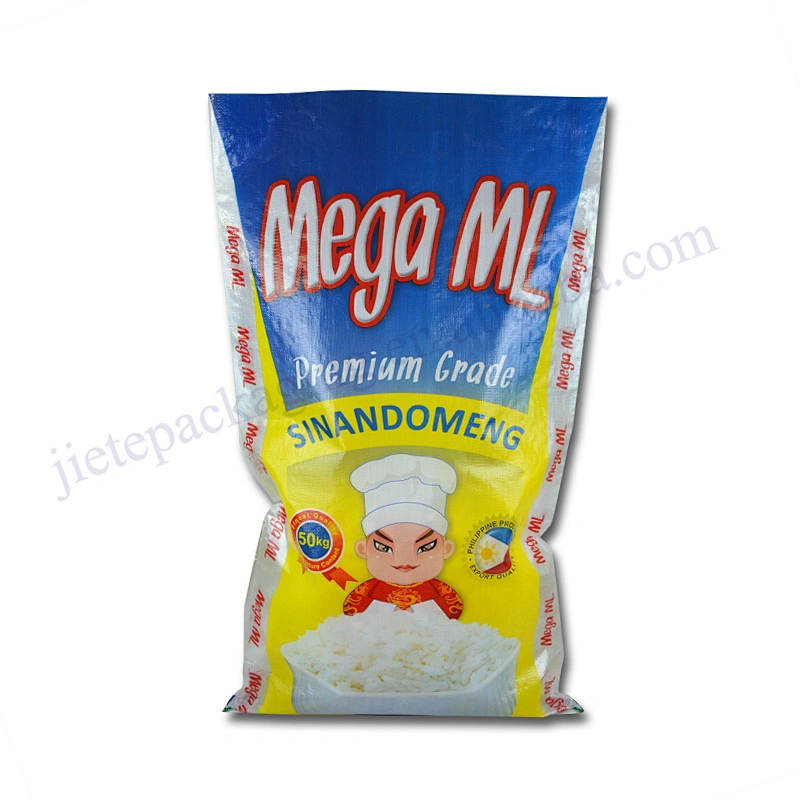 Philippines paddy sack 50kg design printing plastic basmati rice packaging bag