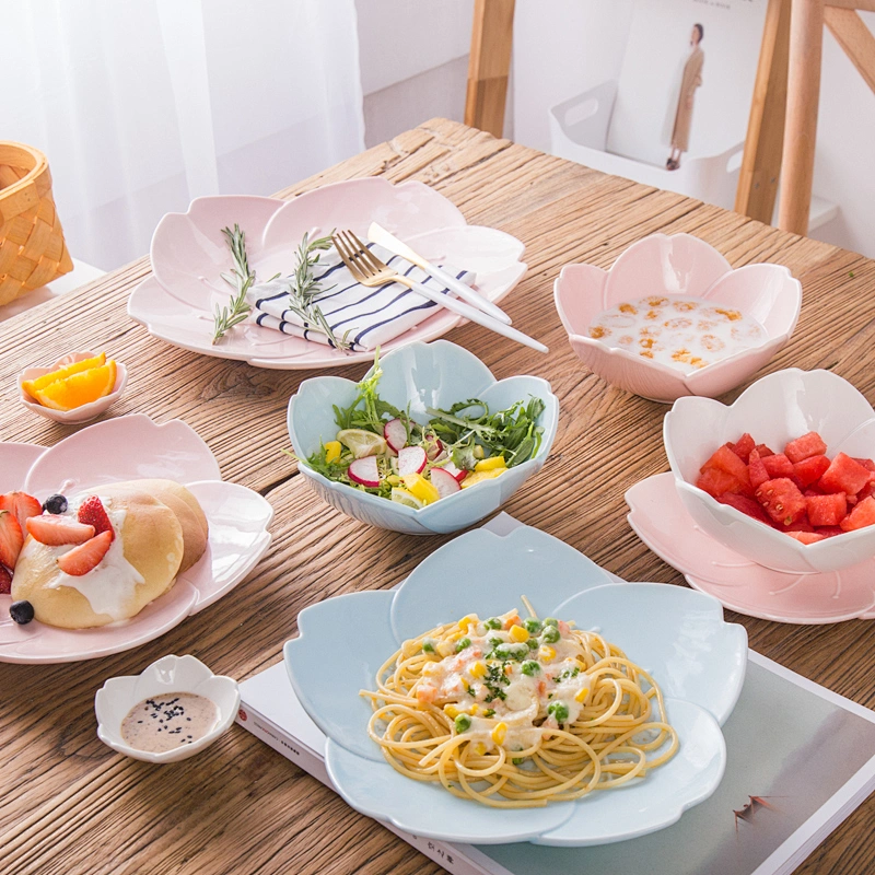 陶瓷日本樱花创意陶器及陶瓷餐具简易食品碟樱花碟