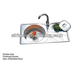 Made In China Stainless Steel Double Bowl Rectangular Kitchen Sinks KL-6318