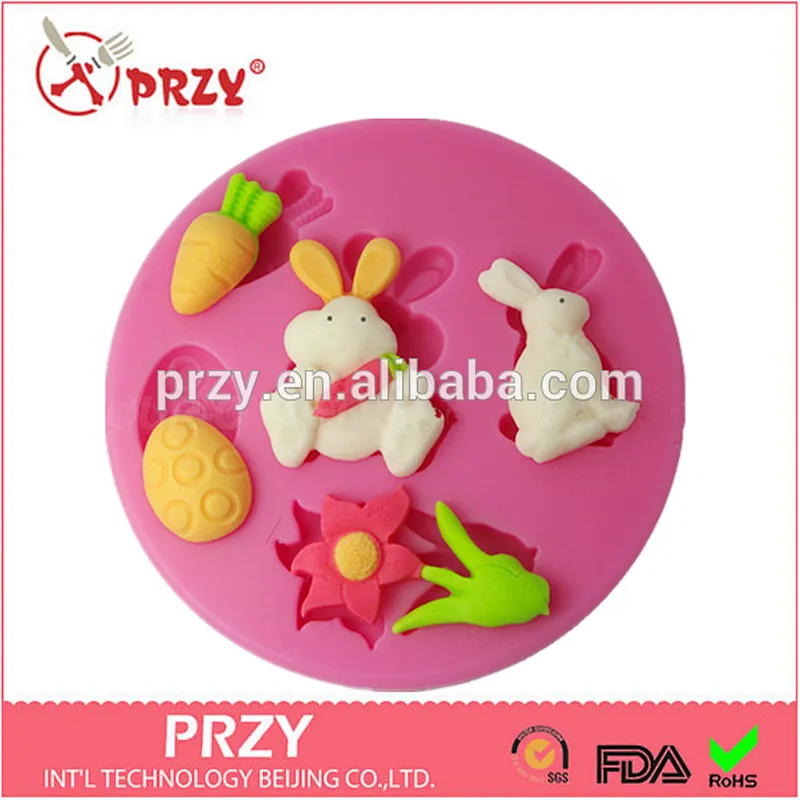 2015 f2341 silicone Easter day shape mold for fondant cake deorating