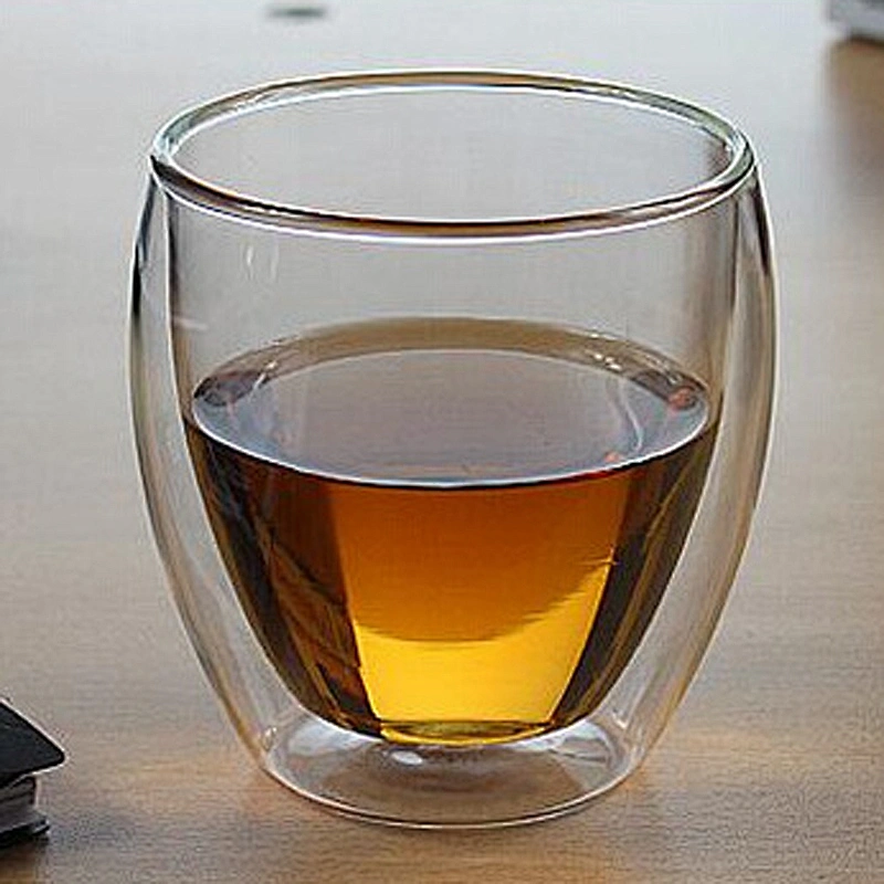 Customized Logo Coffee Cup 2019 Hot Sale Double Wall Glass Coffee Mug 250ml High Borosilicate Glass Cup