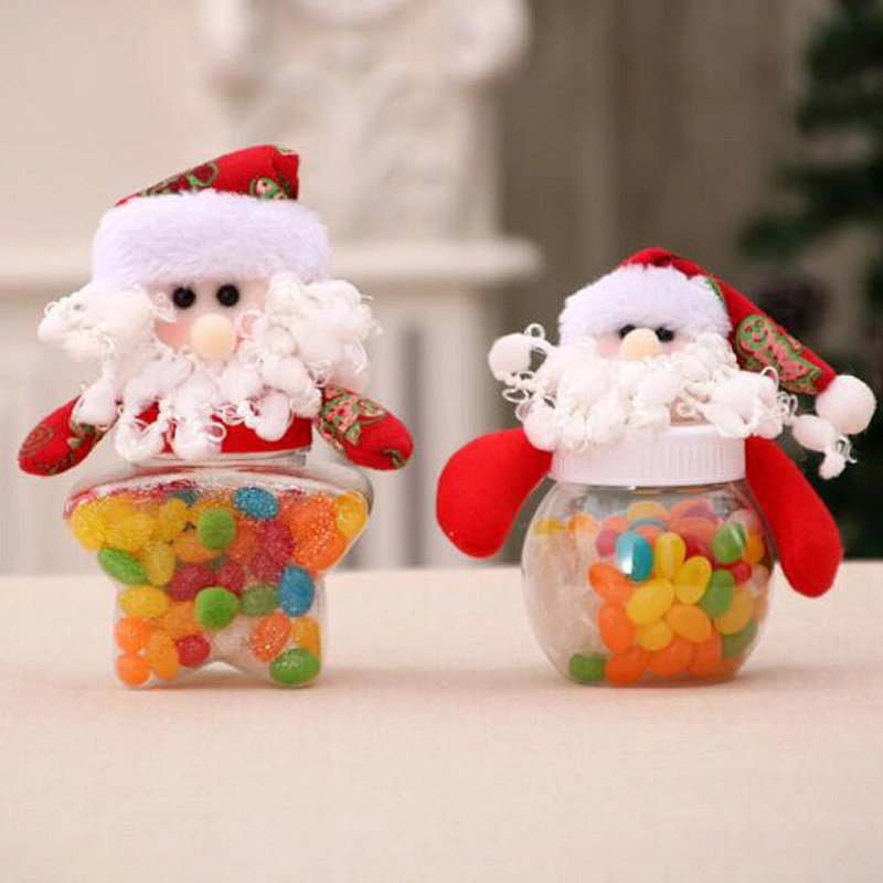 Wholesale New Christmas Candy Cans Creative Trumpet Round Pentagonal Cloth Doll Candy Box Wedding Ornament Gift