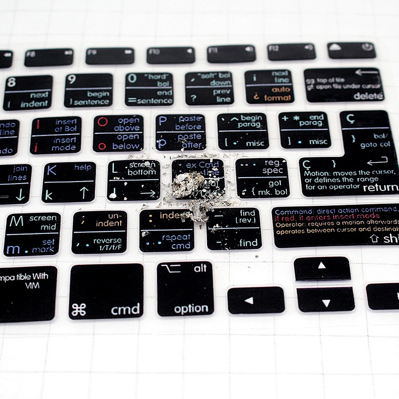 Retail Waterproof VIM vi Silicone Spanish Keyboard Shortcuts Covers Skin For Mac Book Air 13 inch Keyboard Spanish