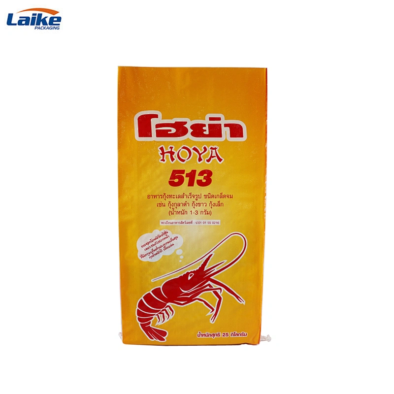 Thailand 25kg bopp woven  plastic  shrimp/prawn feed packaging bag for  animlal food.