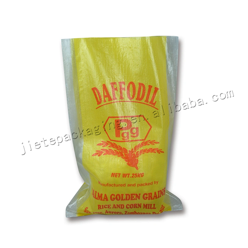 Customized plastic pp woven basmati rice packing bags 25kg for grain,flour,bean