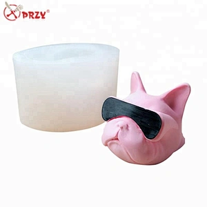 Fighting glasses dog Candle moulds car Aroma Stone decoration Mold Diy puppy Soap silicone Moulds
