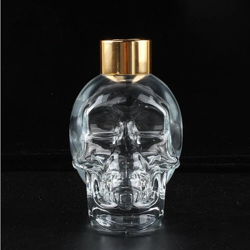 Unique 150ml clear home fragrance skull shaped diffuser bottle