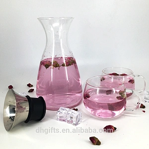 2018 hottest 1000ML borosilicate glass teapot/juice bottle for home