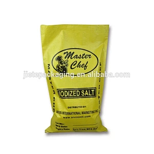 Eco plastic pp woven sea food, salt, sugar bags 25kg 50kg