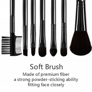 Beauty tools private label makeup powder blush eyebrow eyeshadow lip brushes 7pcs professional makeup brush set with bag