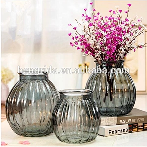 Best Selling Wide Mouth Spray Colored Glass Vase For Flowers And Home Deco