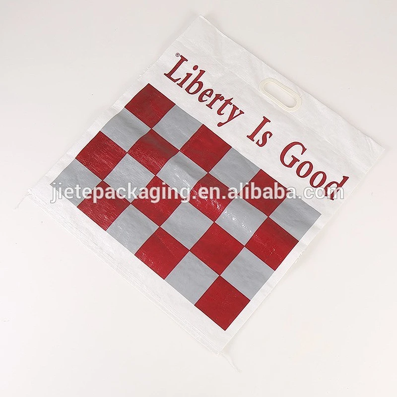 printed PP woven wholesale reusable shopping bag with simple handle