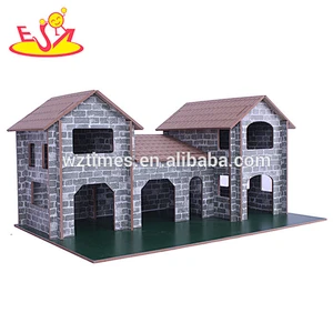 wholesale new fashion children wooden play house hot sale wooden play house W06A124