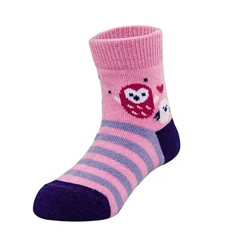 Cotton Jacquard Pink Purple Navy Lovely Children Baby Girl Non Anti Slip PVC Rubber Home Socks