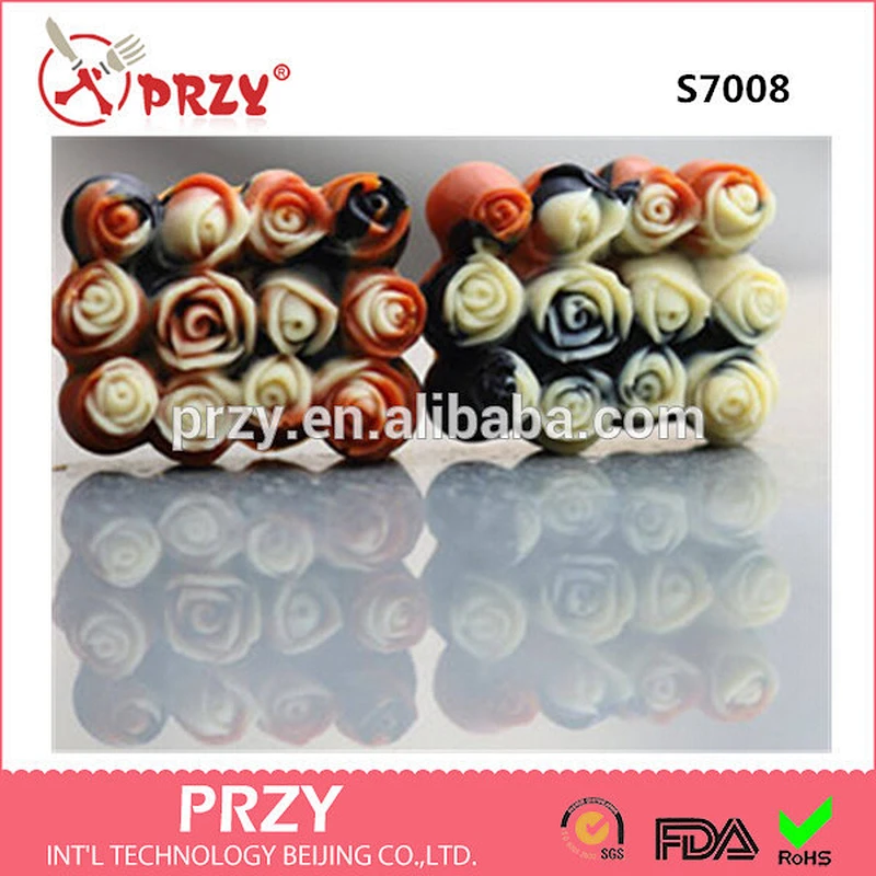 S7008 PRZY best-selling silicone soap molds loaf roses soap molds