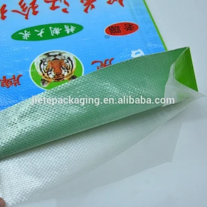 colorful printing and laminated with BOPP film PP woven sacks, bags for rice