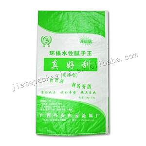 Cheap construction use 30kg white plastic pp woven cement bag for wall putty powder and mortar