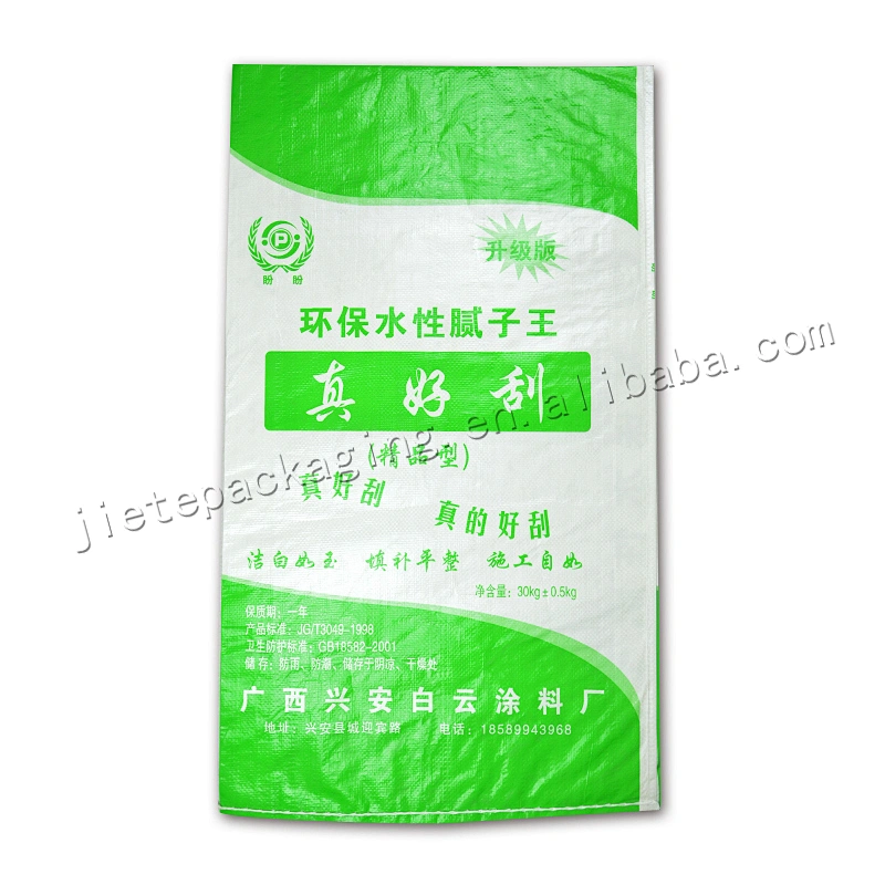 Cheap construction use 30kg white plastic pp woven cement bag for wall putty powder and mortar
