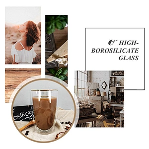 Wholesale cheap price double wall glass cup 450ml for cola