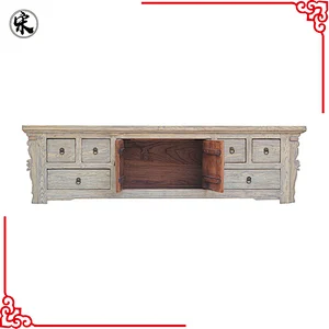 wholesale rustic reclaimed solid wood pine tv console furniture