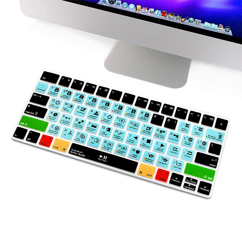 Hot sale DaVinci Resolve Shortcut desktop computer cover Hotkeys Silicone cover keyboard  silicone for magic keyboard MLA22LLB/A