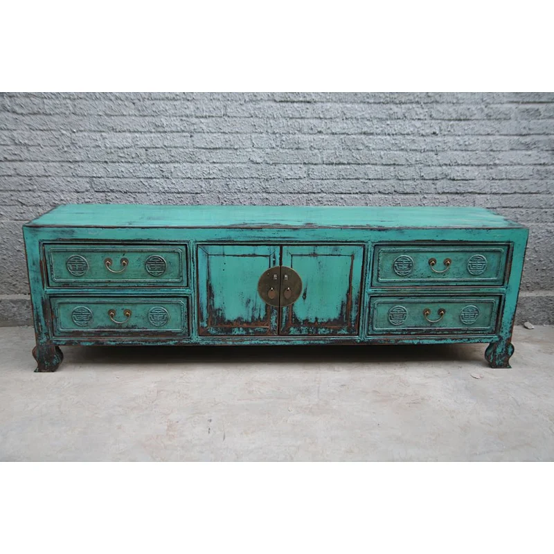 2017 Chinese carving colour TV cabinet sideboard